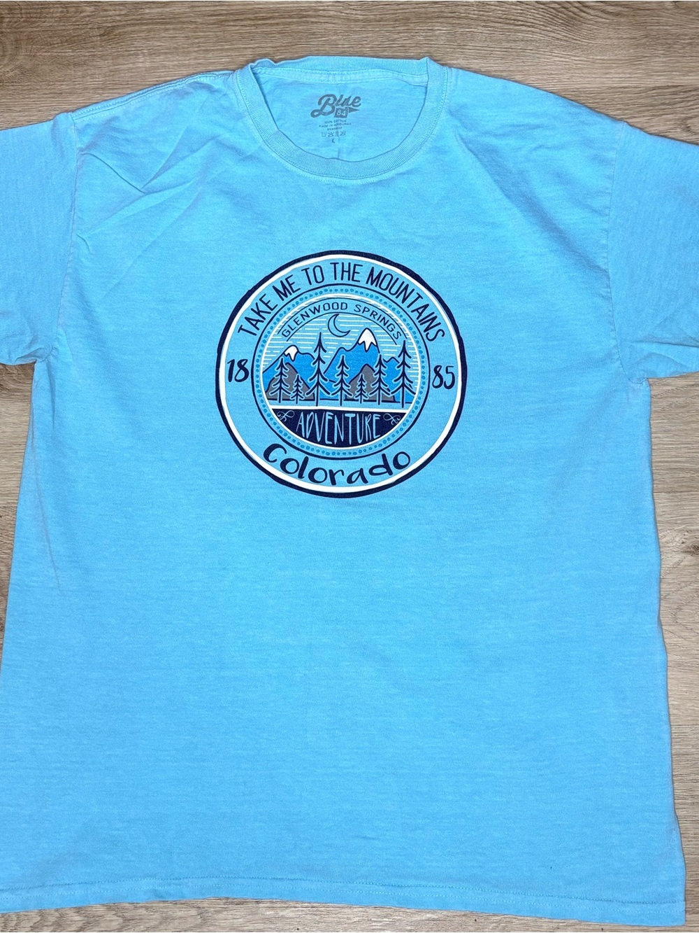 Blue 84 Light Blue Colorado Mountain Graphic Tee